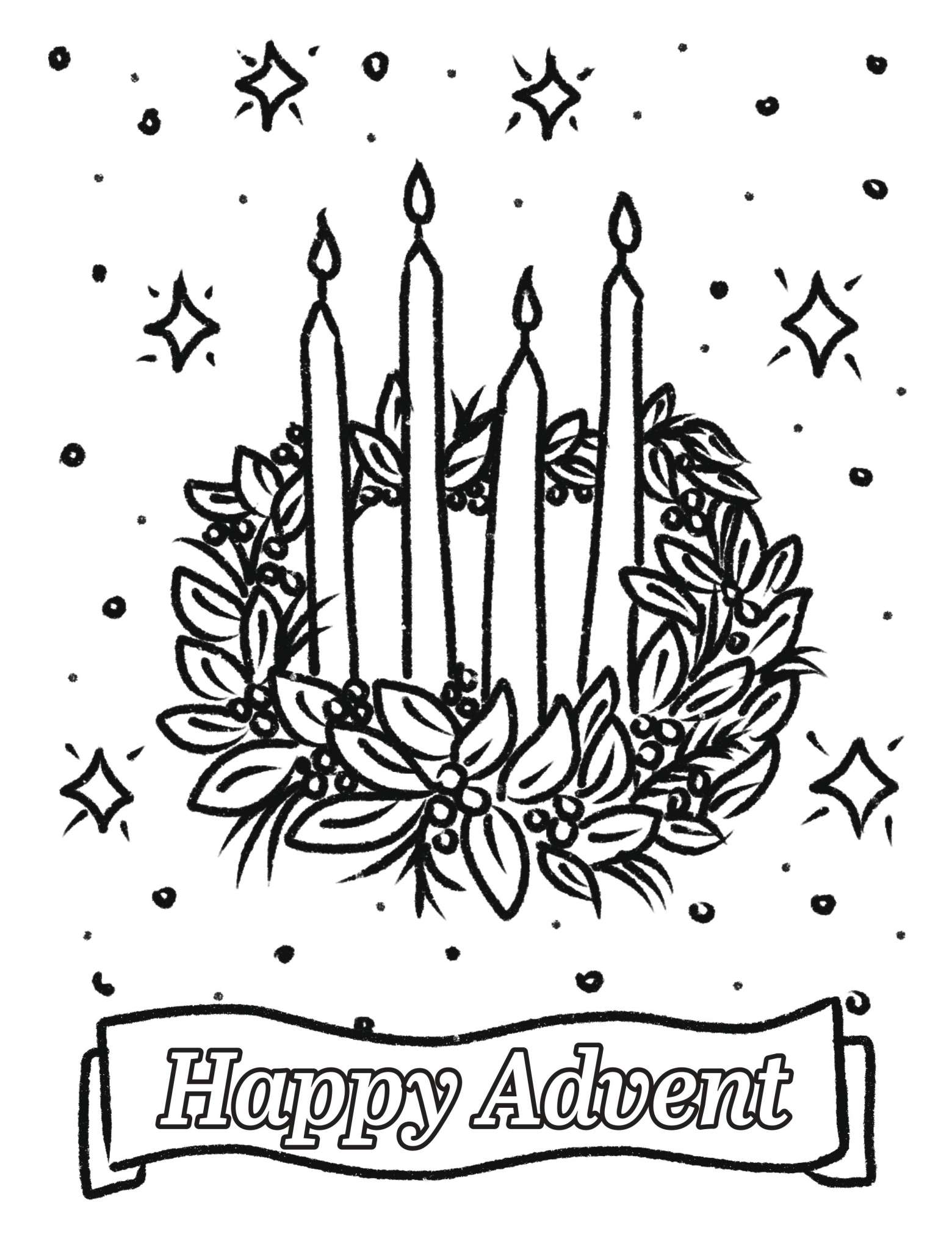 advent candle coloring pages