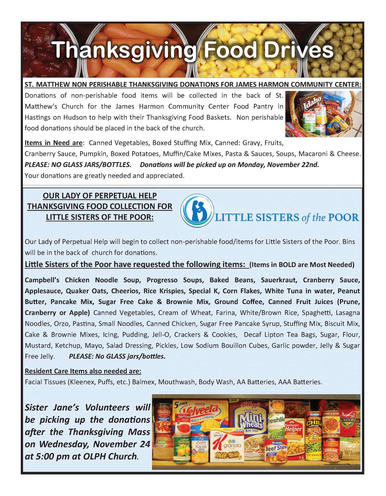 MVLS Thanksgiving Scavenger Hunt Food Drive — Mountain View Lutheran Church  and School